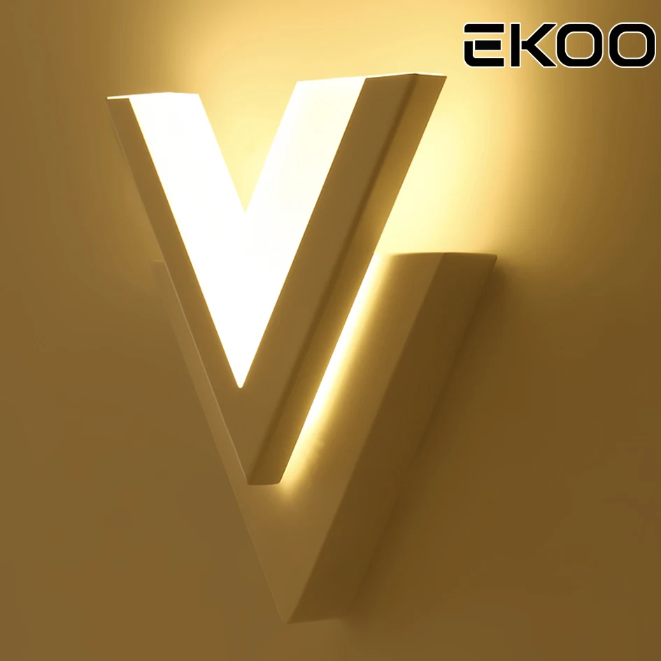 EKOO V shaped современная светодиодная настенная лампа для прогулок с регулируемой