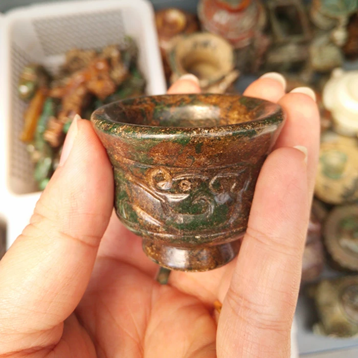 Коллекция старых винных стаканов с нефритом|craft|craft collectioncraft cup |
