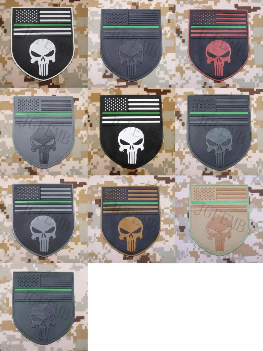 Тонкая зеленая линия Devgru SealTeam Череп американский флаг 3D нашивки из ПВХ черные