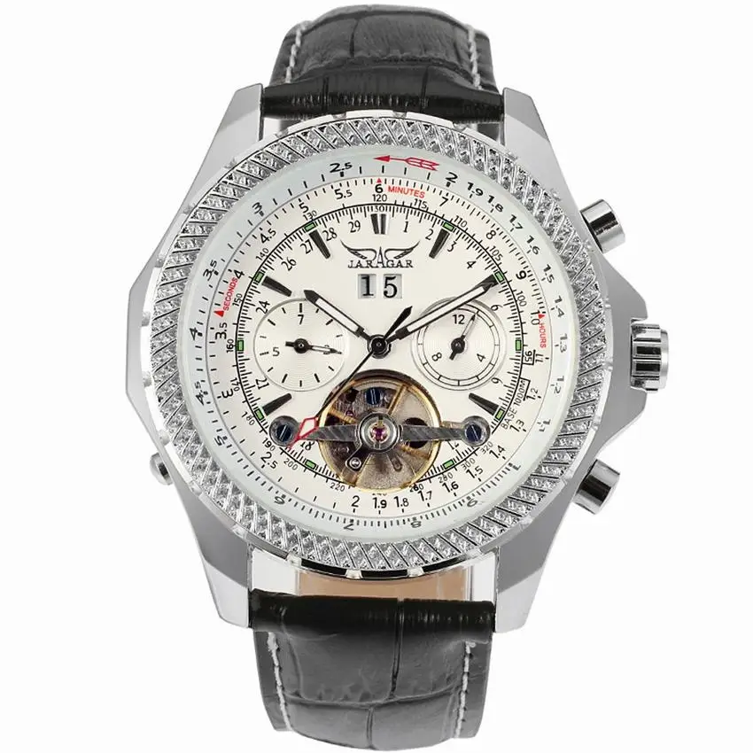 Часы JARAGAR Мужские механические роскошные брендовые автоматические с 4 стрелками