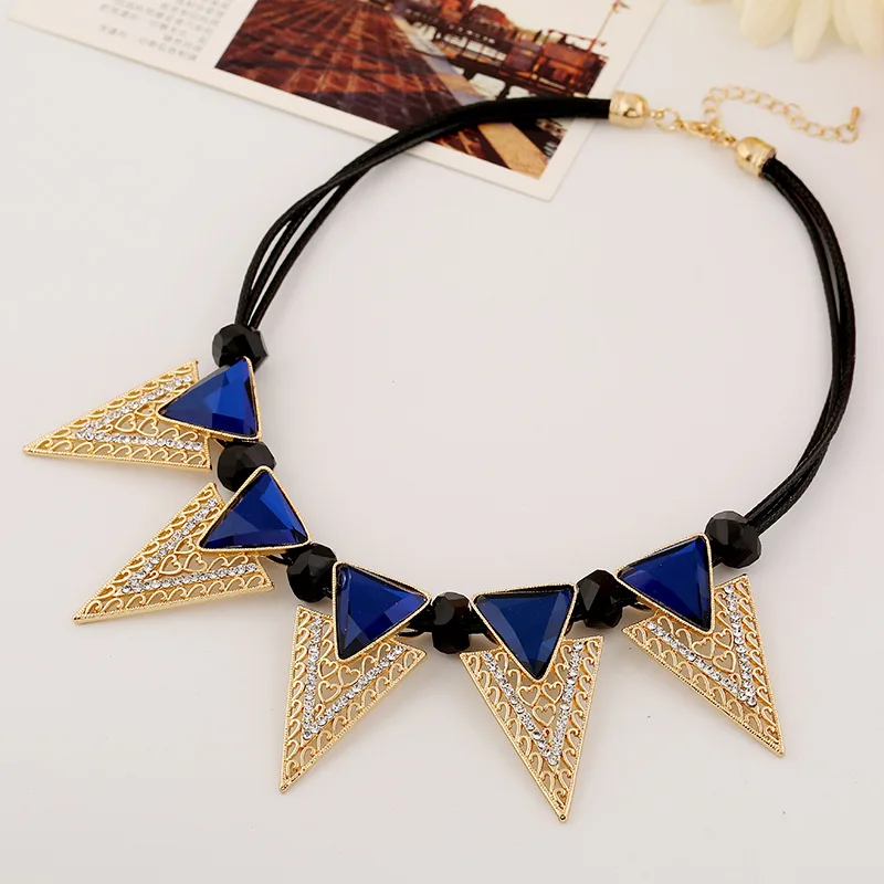 LZHLQ модные брендовые ювелирные изделия треугольник кулон веревочные цепи