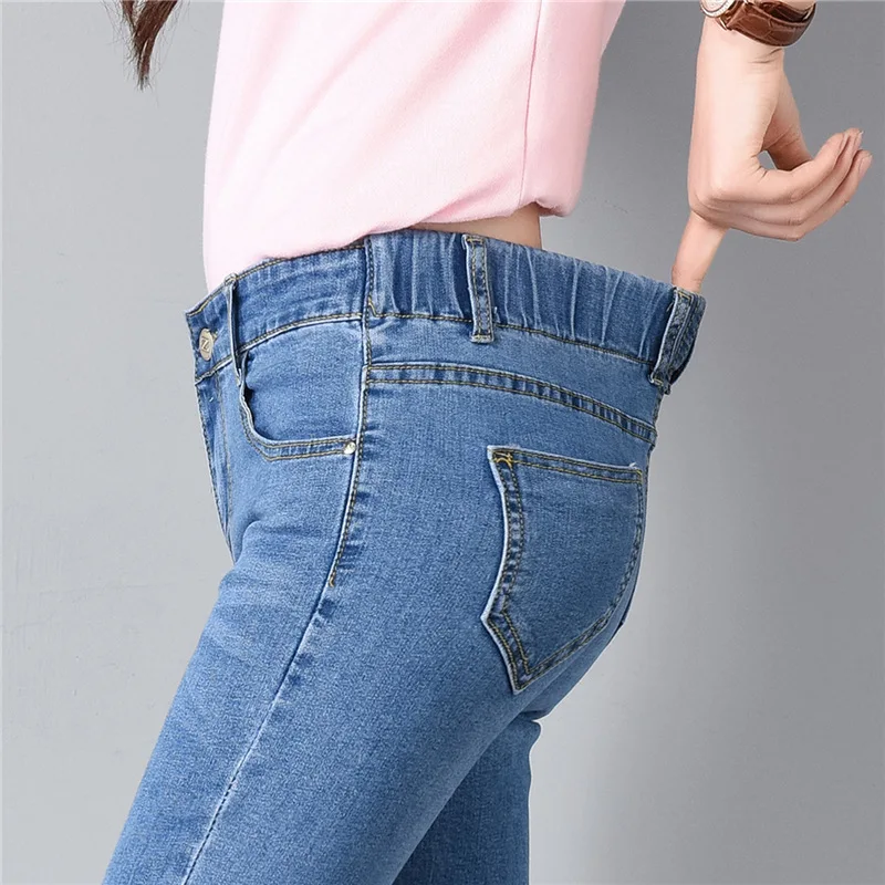 

Elastic waist jeans women spring and Korean version of the new high waist pants tightly skinny pencil autumn trousers