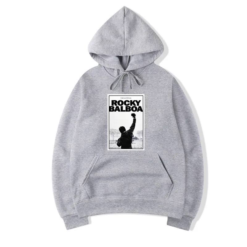 Мужская толстовка с капюшоном ROCKY BALBOA черная Повседневная Уличная в стиле