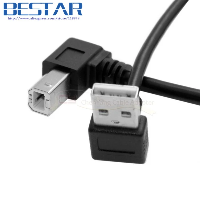 Вниз Угловой USB 2 0 USB2.0 A мужчина к B папа вверх 90 градусов принтер сканер HDD кабель 35