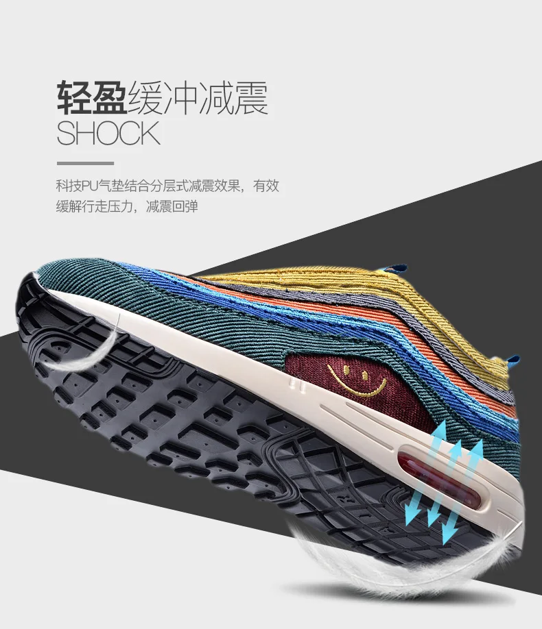 Мужская обувь для бега, новинка, радужные цвета, обувь Balenciaca Max and Air 97, Flyknit носок, кроссовки унисекс, кроссовки, Сникеры