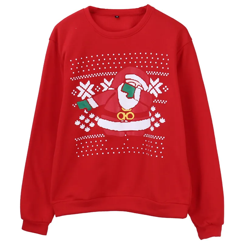 Толстовки унисекс для мужчин и женщин свитшот с круглым вырезом Сантой страшный