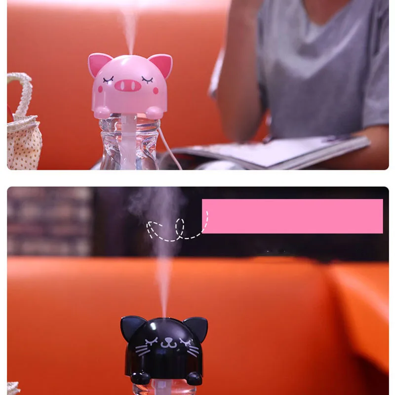 Увлажнитель воздуха ультразвуковой автомобильный 300 мл 7 цветов светодиодная