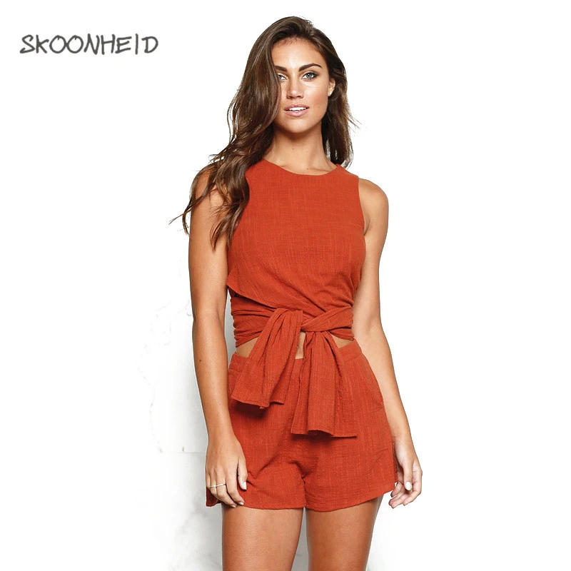 2 комплект одежды из вещей Для женщин короткий топ штаны костюм с летние женские