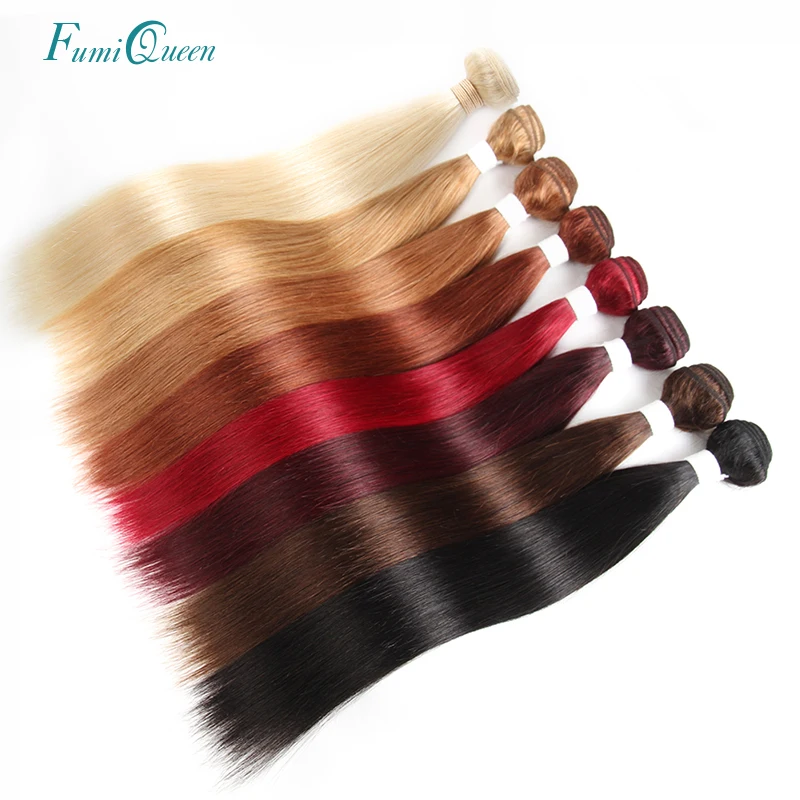 Али Фуми queen бразильский Волосы remy прямые светлые волосы Weave Связки 3/4 шт