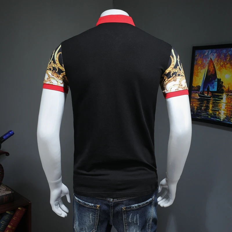 2019 summer men lapel POLO short-sleeved shirt embroidered qiantang 2009 article number T311 P75 | Мужская одежда