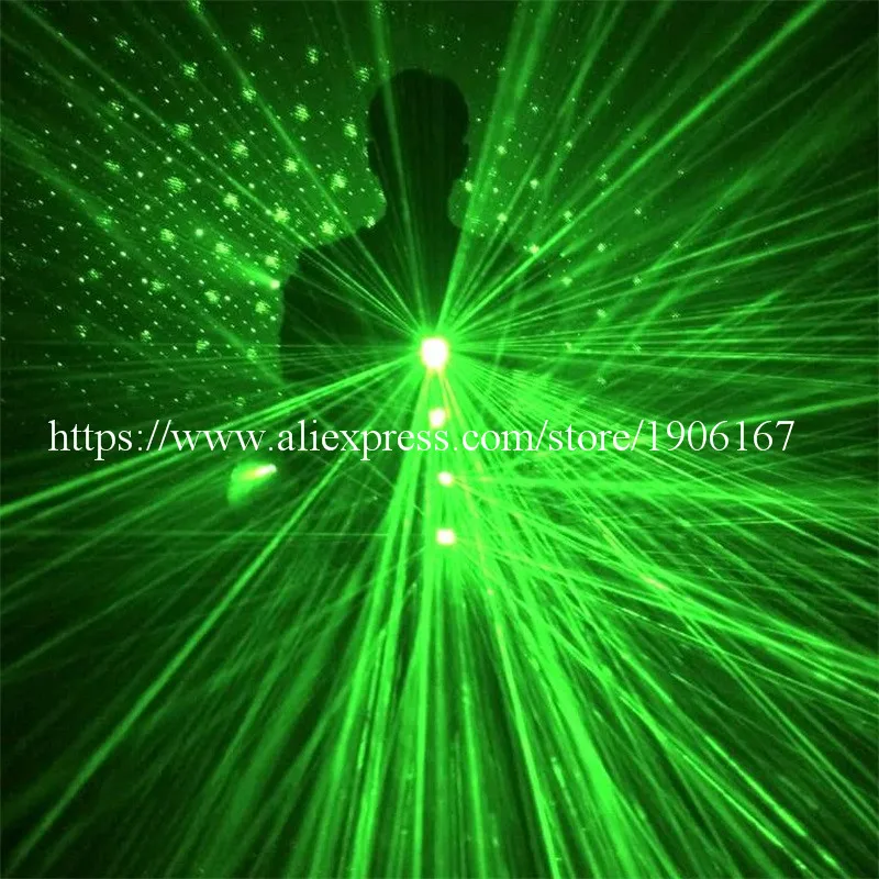 Горячая Распродажа Зеленый лазер мужской светящийся костюм с 12 шт 532nm 100 мВт