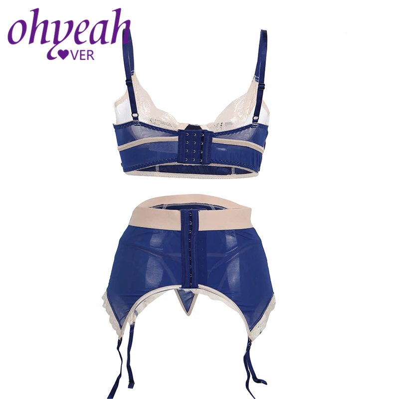 Ohyeahlover прозрачный бюстгальтер Ropa Interior Femenina Conjunto с милыми лисами комплект