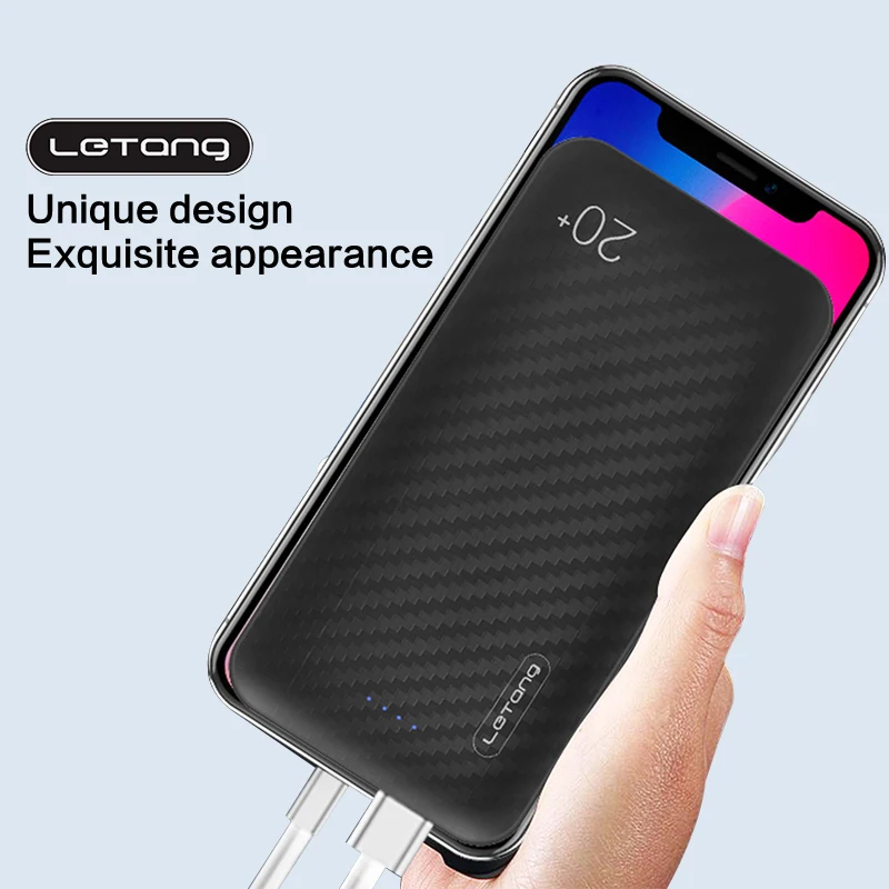 Letang Mini 20000 мАч power Bank USB C Быстрая Зарядка bank портативное Внешнее зарядное