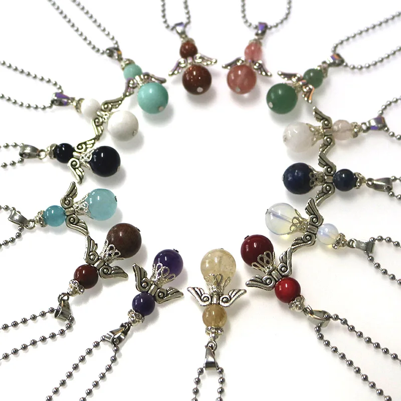 Ожерелье с подвеской ангелом из натурального камня|pendant phone|necklace weaponpendant lighting for