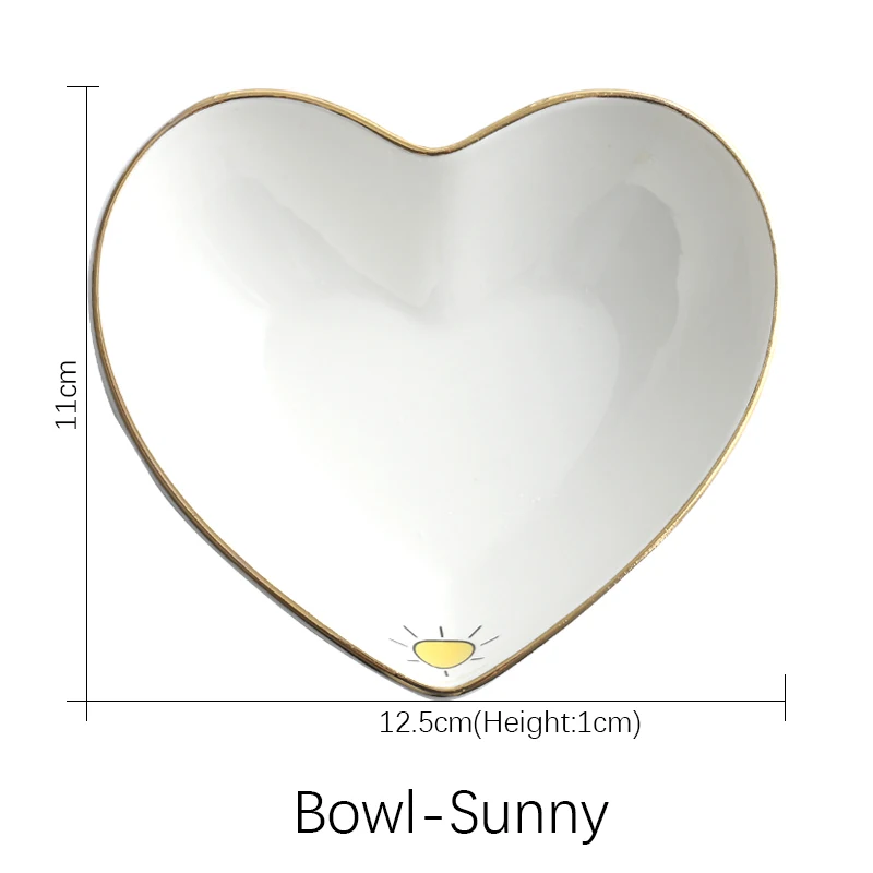 Bowl-Sunny Высококачественные керамические обеденные Тарелки и блюда из белого фарфора, вечерние столовые приборы, фарфоровые тарелки для завтрака - Цвет: Bowl-Sunny