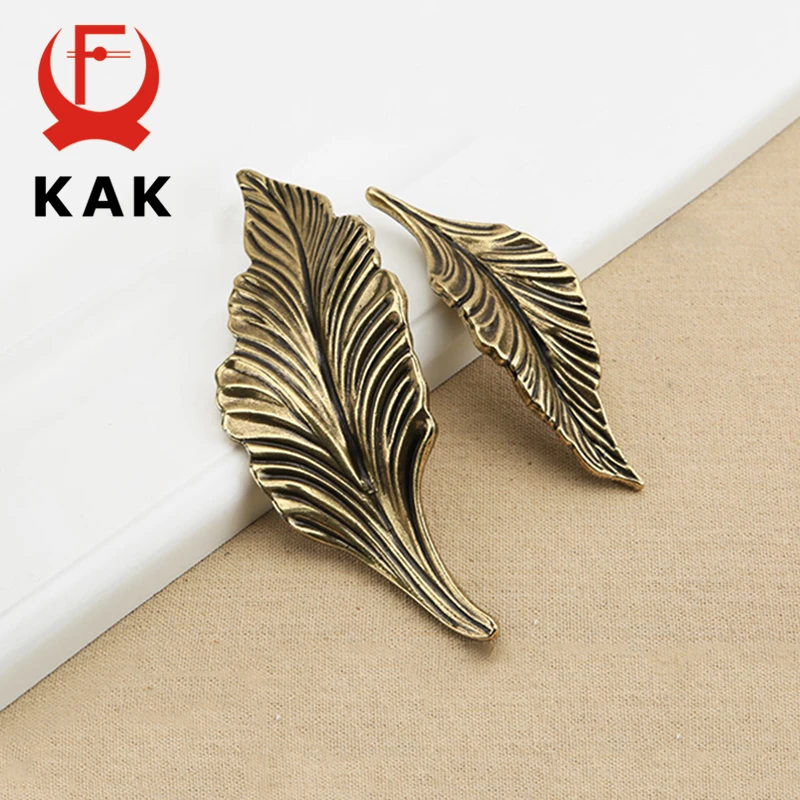 KAK 5 шт./лот новые ручки для ящика шкафа с черными золотыми листочками дверные