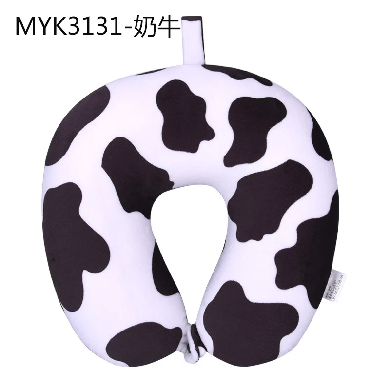 Cow 1 шт. принт подушки с узором u-образная Шейная подушка для путешествия Подушка самолет шаблон автомобиля шеи Защита с губчатым наполнителем подушка с наполнителем - Цвет: Cow