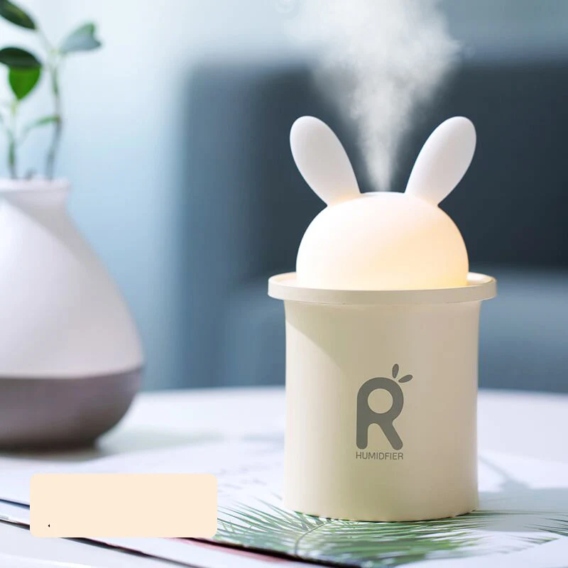 

Ultrasonic Air Humidifier For Baby Pregnant Cartoon Rabbit 250ML USB Essential Oil Diffuser LED Light Lamp Car Air Purifie JS-07