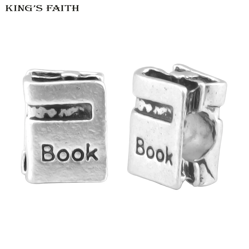 

2 Pieces New Arrival Silver Color Book Bead Fit Pandora Charms Bead Bracelets diy Fashion Jewelry Making SPB141
