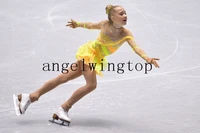yellow figure skating dresses girls for competition skating dress ice free shipping clothes ice skating women