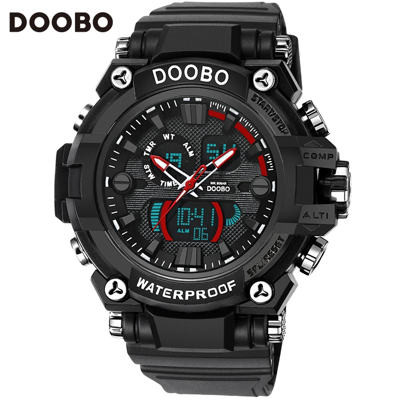 2017 Мужские кварцевые цифровые часы мужские спортивные Relogio Masculino DOOBO S Shock Relojes