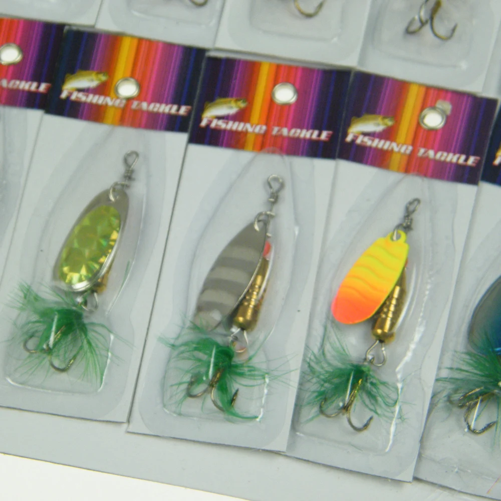 30 шт./карта Ассорти рыболовные приманки Spinner металлическая ложка блесны жесткие с
