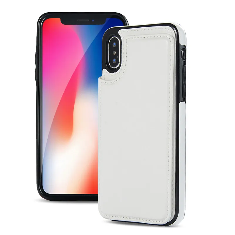 White Роскошный чехол-кошелек для iphone 6, 6s, 8, 7 Plus, X, XR, XS, MAX, Fundas, мягкий силиконовый чехол, кожаный чехол s, Capinha, для iphone 8plus - Цвет: White