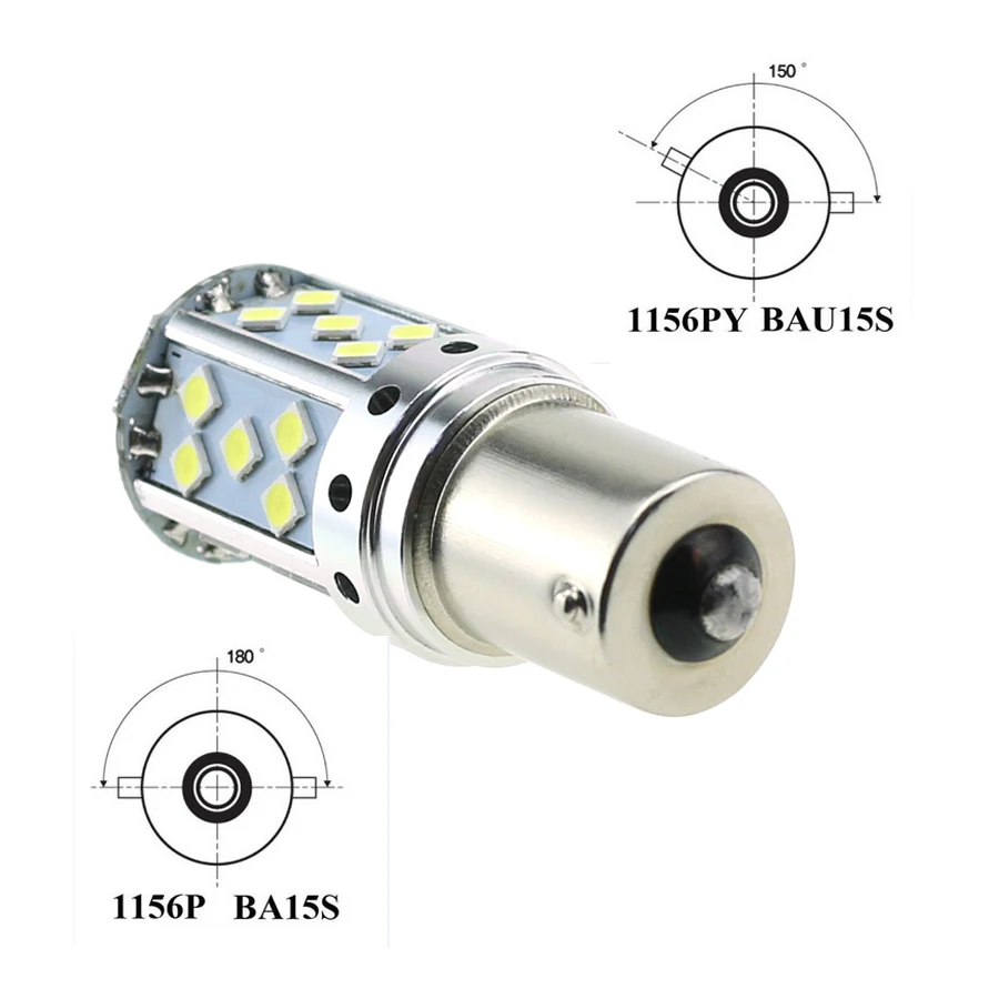HYZHAUTO 1156 P21W светодиодные автомобильные лампы BAU15S PY21W белый Canbus без гипервспышки