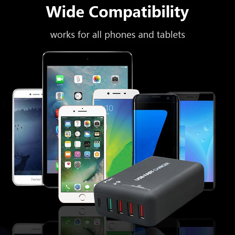 Универсальное зарядное устройство с USB-портами и поддержкой быстрой зарядки 3 0 30