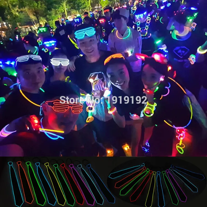 Модсветильник светодиодный галстук 10 цветов светящийся провод для вечевечерние