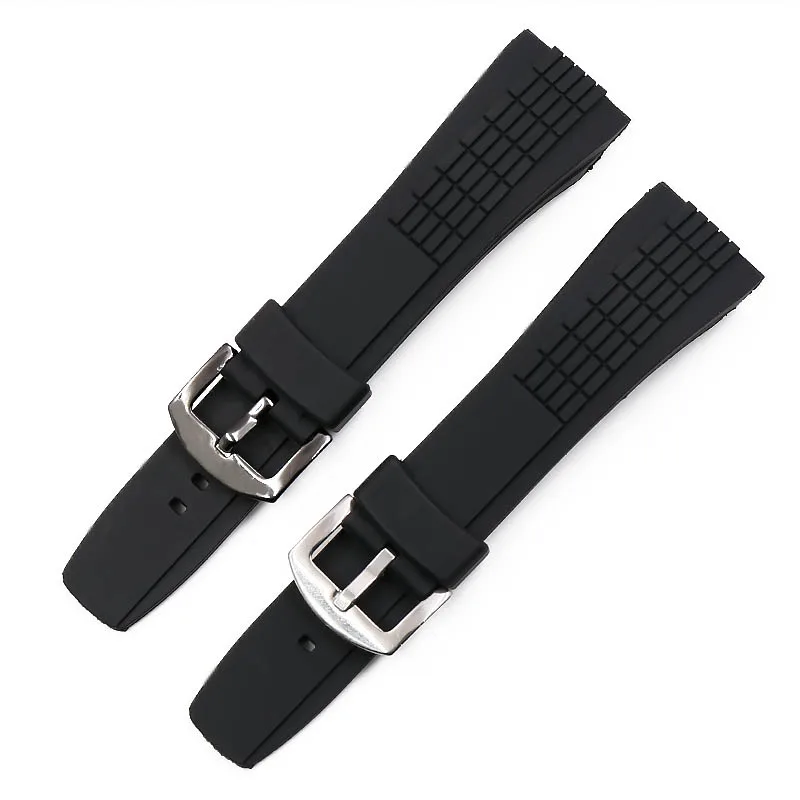 Silicone strap men's watch accessories pin buckle 26mm for SeikoVELATURA series outdoor sports waterproof rubber strap women