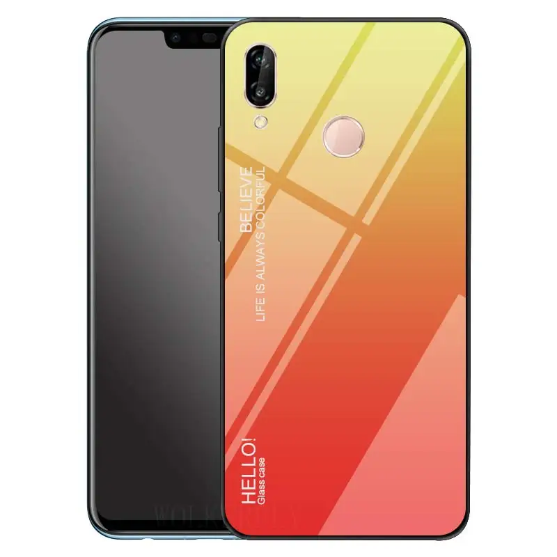 50 шт./лот чехол из закаленного стекла с градиентом для Huawei mate 20 P30 P20 pro 20X honor 9i 10 lite 8X