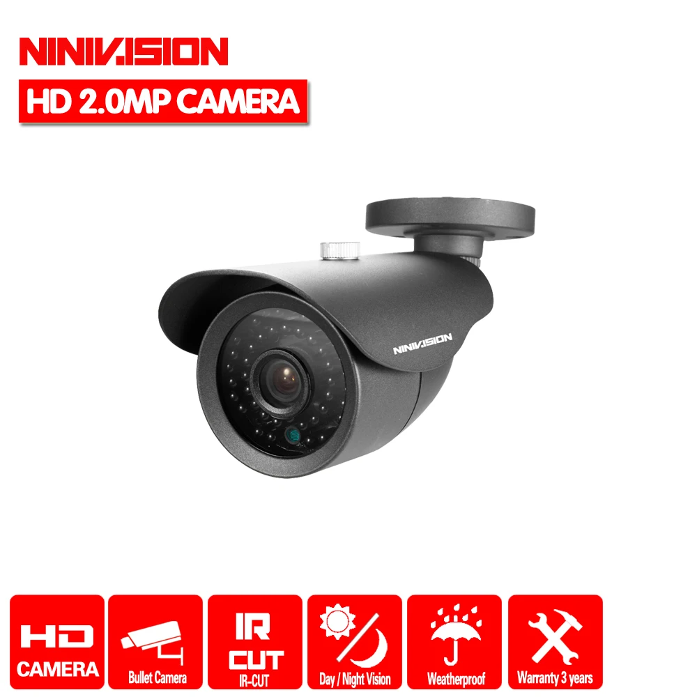 NINIVISION 2MP HD CCTV 1080P AHD-H камера 3000TVL наружная Водонепроницаемая Металлическая черная пуля ИК камера видеонаблюдения
