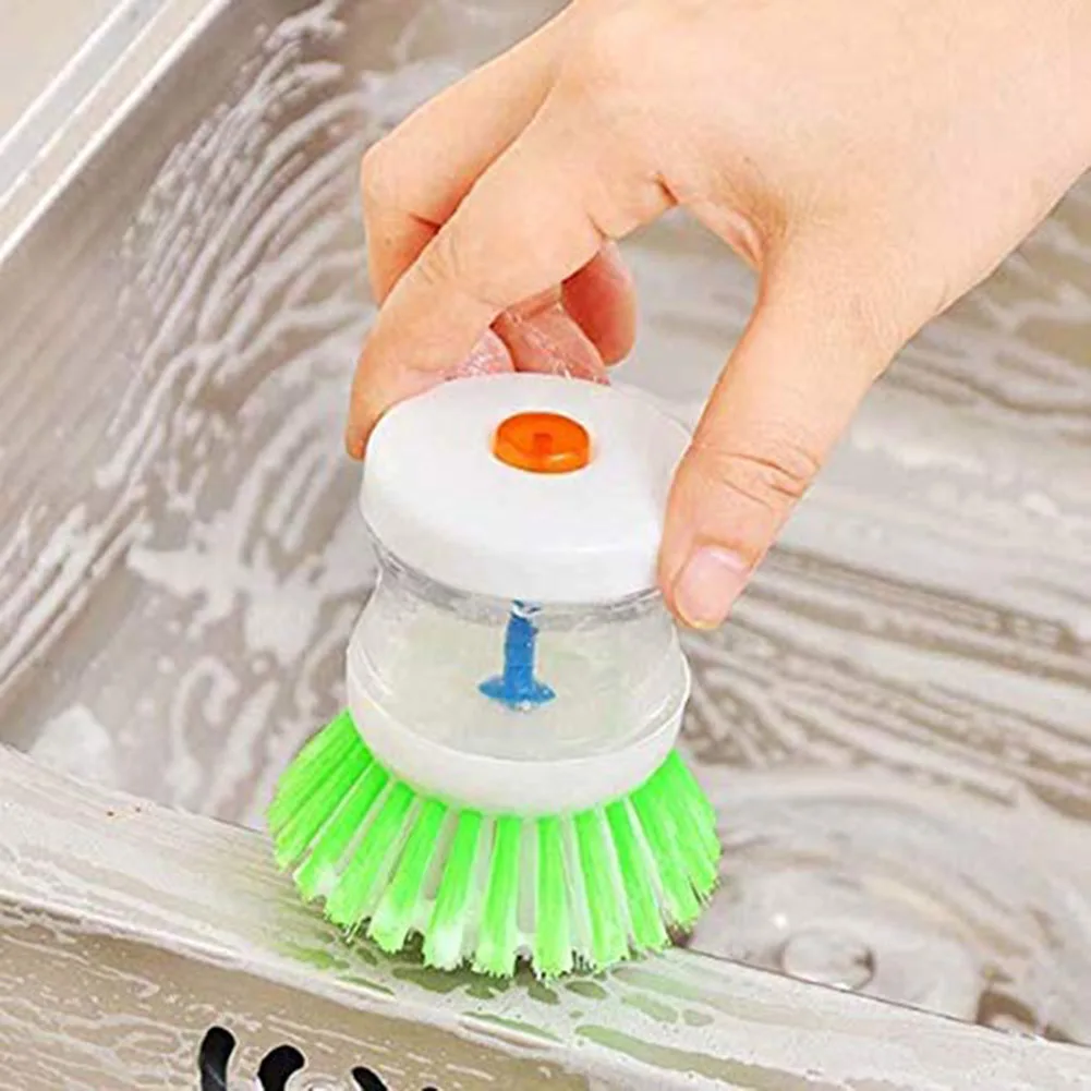 Креативная щетка для мытья посуды автоматически добавляется очистки жидкости