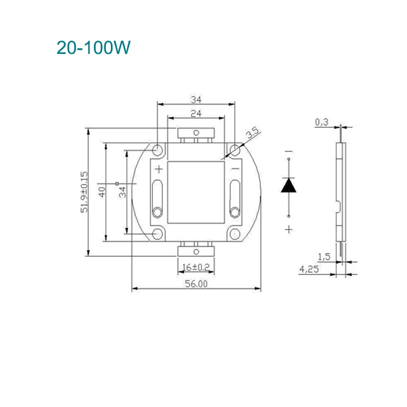 

High Power Led Chip 10W 20W 30W 50W 100W Infrared 1000-1050NM SMD COB Light Emitter Diode Components DIY Lighting CCTV Cameras
