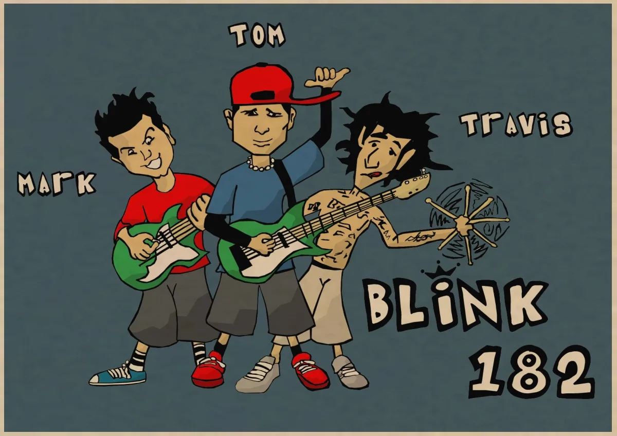 ВИНТАЖНЫЙ ПЛАКАТ Blink 182 рок-группа крафт ретро панк-рок плакат Европейская и американская музыкальная команда звезда рисунок Ретро плакат 1 - Цвет: 25