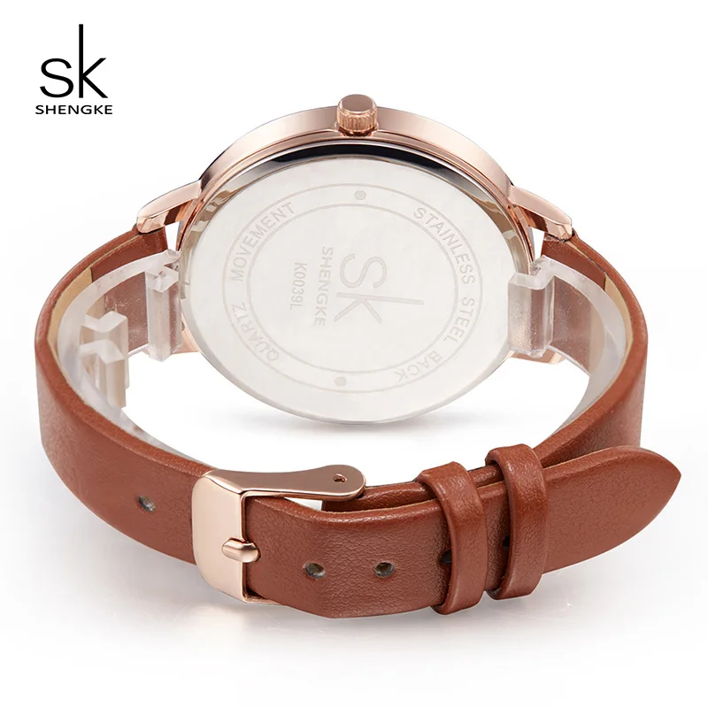 Shengke Creative Women Watches Fashion Leather Wrist Watch Montre Femme 2018 SK Luxury Female Quartz Reloj Mujer #K0039 | Наручные часы