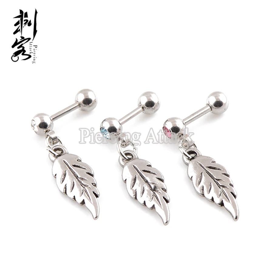 316L хирургическая сталь кристаллический драгоценный камень падение перо Висячие