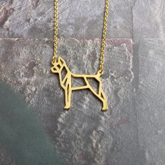 Миниатюрное ожерелье Pinscher для собак оригами роды семейный памятник домашних