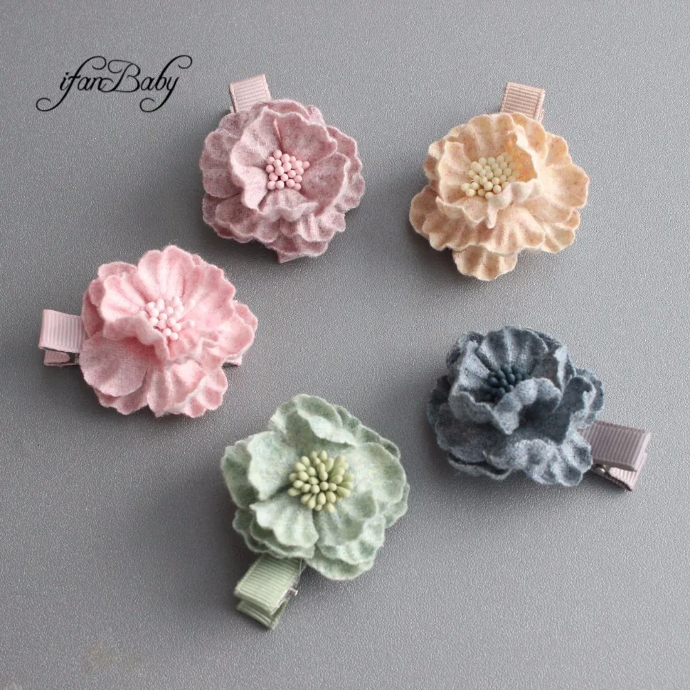 Заколки для волос девочек 5 шт. милые детские аксессуары зажим из мягкой кожи с
