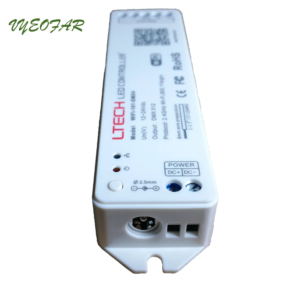 Светодиодный WiFi в DMX512 конвертер контроллер; DC12-24V вход; DMX512 выходной сигнал светодиодный RGB контроллер полосы Wifi-101-DMX4