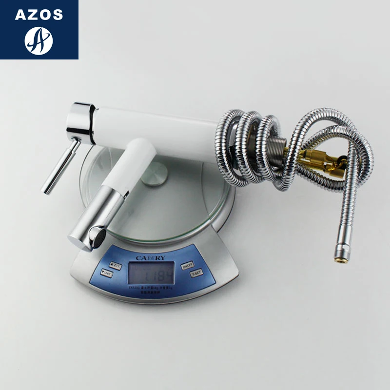 Azos смеситель для умывальника выдвижной умывальник латунный Белый Переключатель