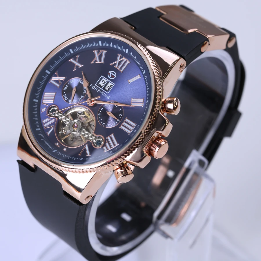Часы наручные Forsining Мужские автоматические брендовые Роскошные с мягкой