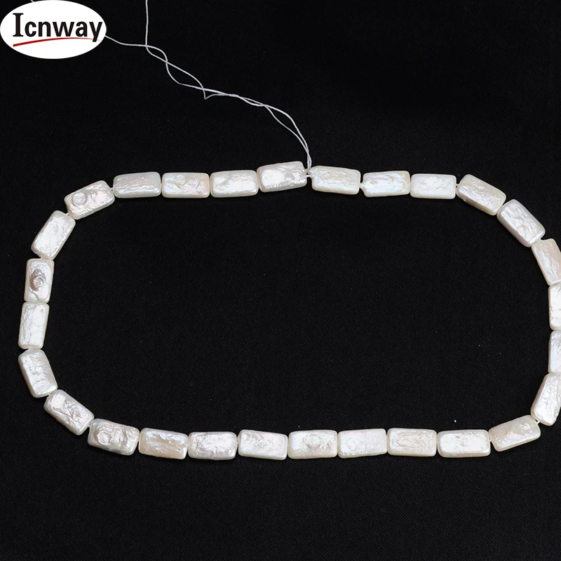 

Натуральный прямоугольный пресноводный жемчуг AA 8*10 мм 15 дюймов ожерелье браслет серьги Бесплатная доставка Оптовая продажа