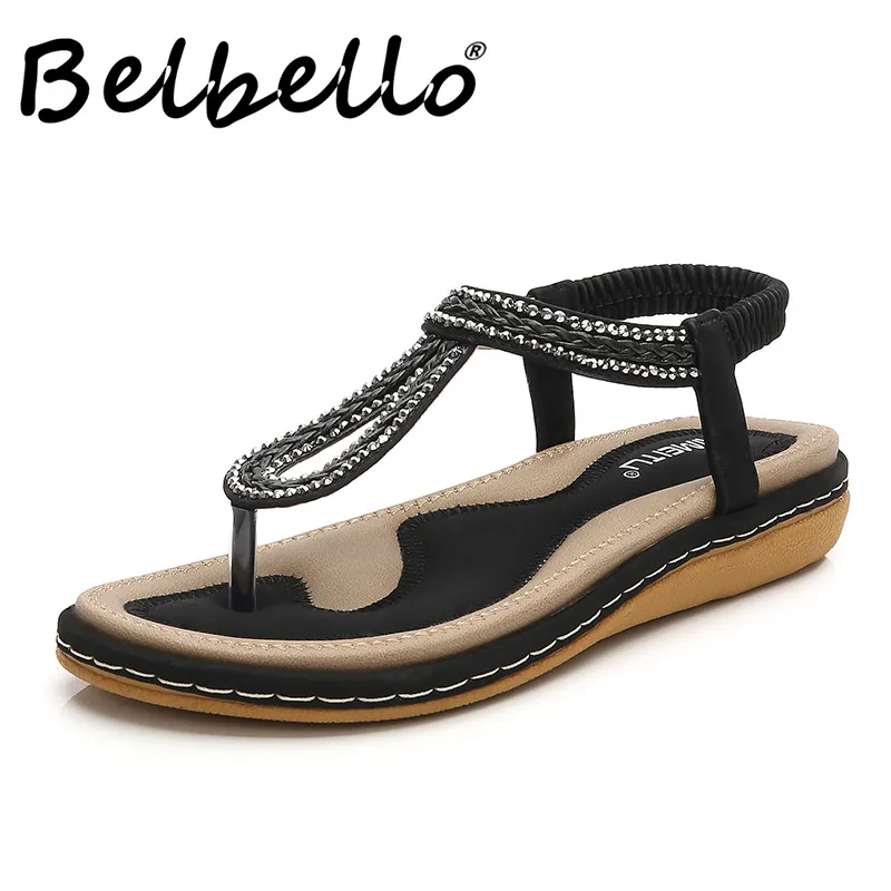 

Belbello 2019 summer fashion flat shoes Hot sale flip-flops Size 36-44 Comfortable Refreshing shoes