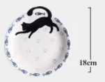 plate Керамическая тарелка для миски, маленькое блюдо, набор для кошки, обеденный светильник, белая миска из фарфора, темно-серая Салатница, фарфоровая тарелка - Цвет: plate