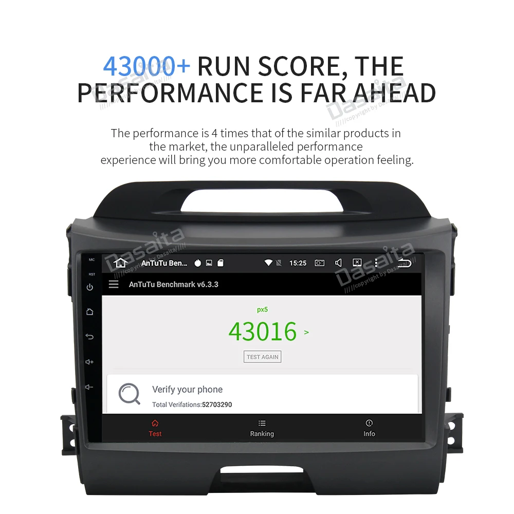 Dasaita " Android 9,0 Автомобильный gps радио плеер для Kia Sportage R 2011- с восьмиядерным процессором 4 Гб+ 32 ГБ авто стерео Мультимедиа