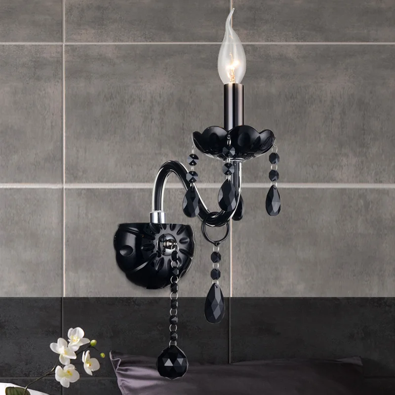 

Настенный светильник AL.HaffaR черный хрустальный