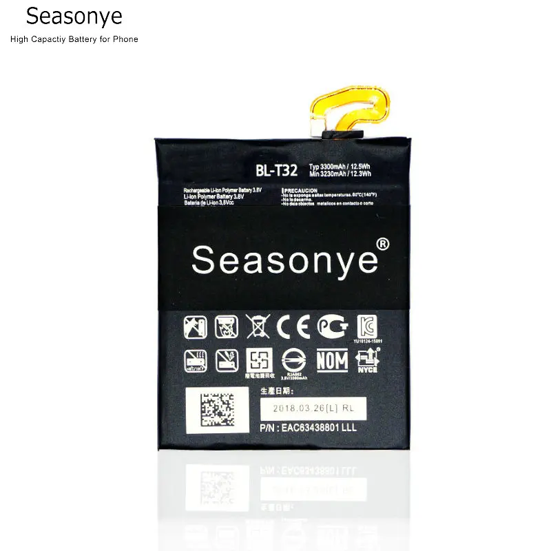 Seasonye 3230mAh / 12.3Wh BL T32 Сменный аккумулятор для LG G6 G600L G600S G600K G600V H873 LS993 US997 VS988 H870 H871