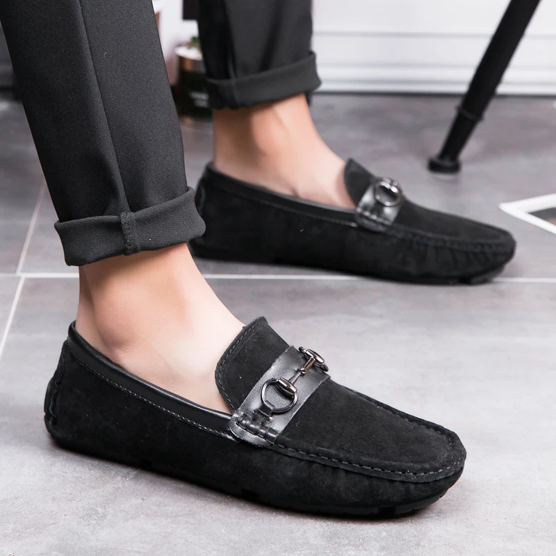 3 Color Driving Shoes Comfortable Casual Men Fashion Boat Soft Moccasins Slip-On Breathable Cow Suede Loafers | Обувь